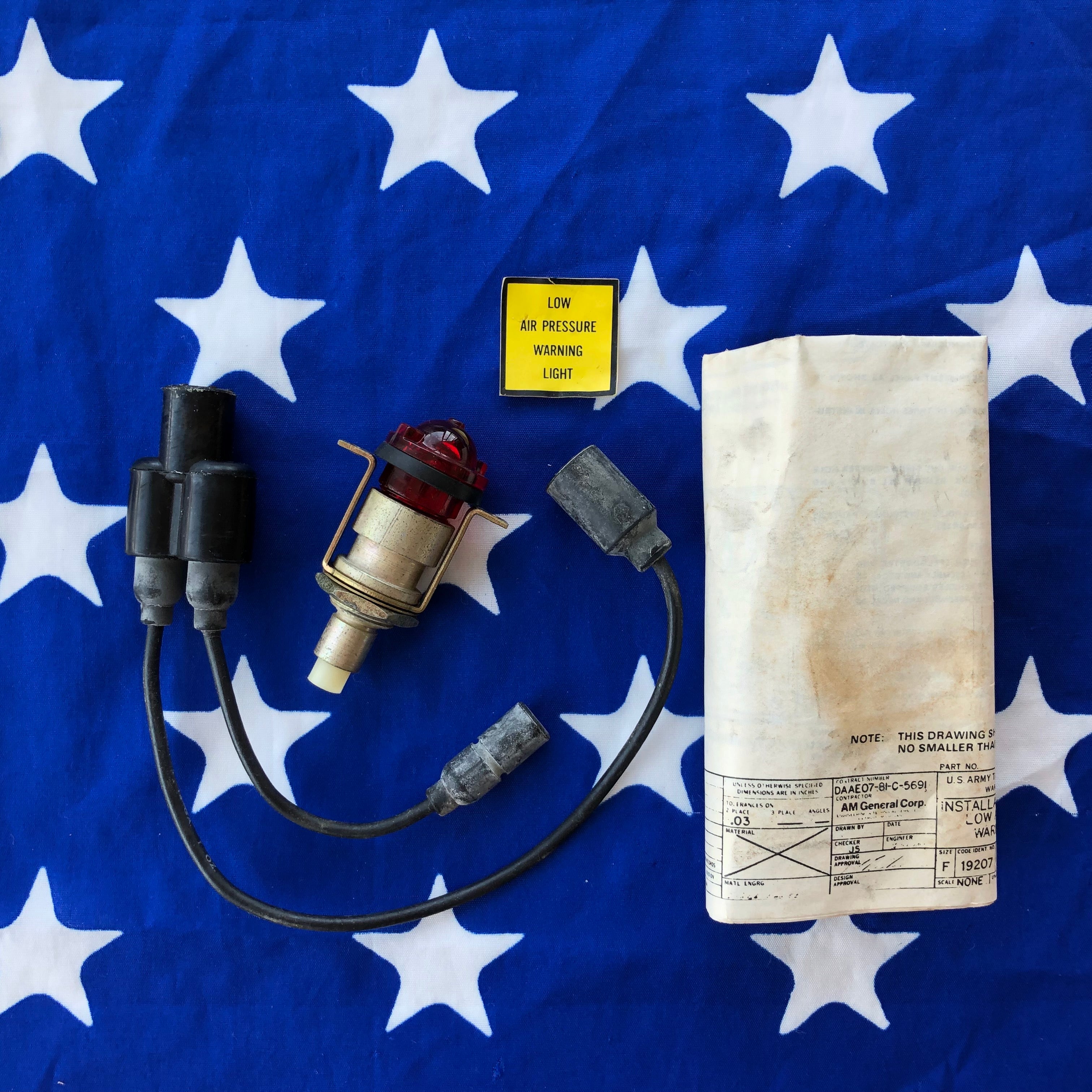 M35A2 2.5 Ton and 5 Ton Truck Low Air Pressure Warning Light kit M151